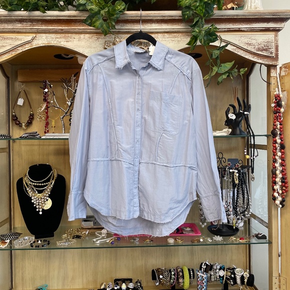 go by Go Silk Women’s Light Blue Collared Shirt Size XS - Picture 1 of 16